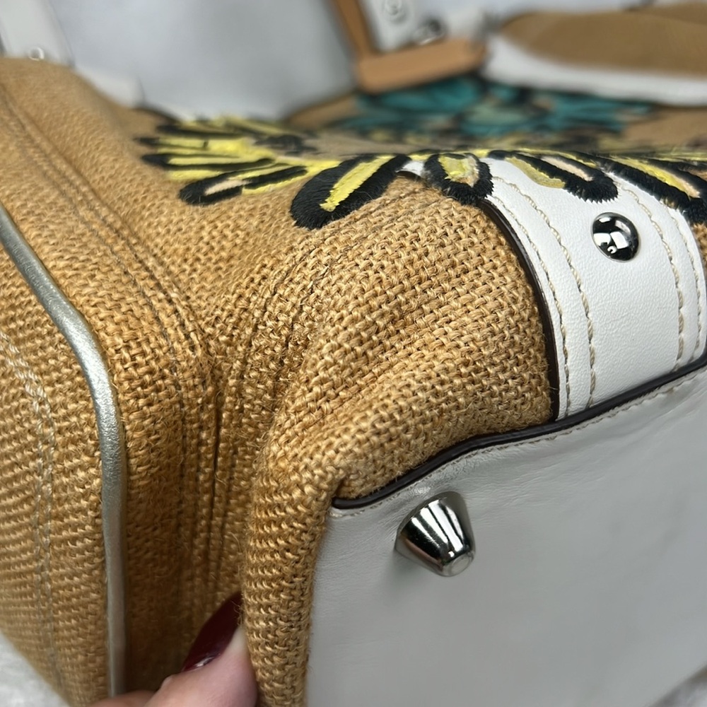 Coach 2005 Vintage Tan Floral Embroidered Tote - Picture 7 of 14